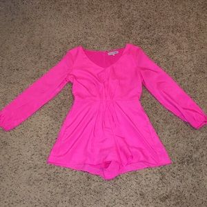 Hot Pink long sleeve romper.